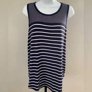 Lucy & Laurel Navy and White Striped Tank Top